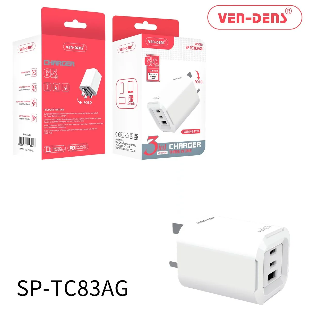 GaN multi-port charger, 45W or 65W, photo 2
