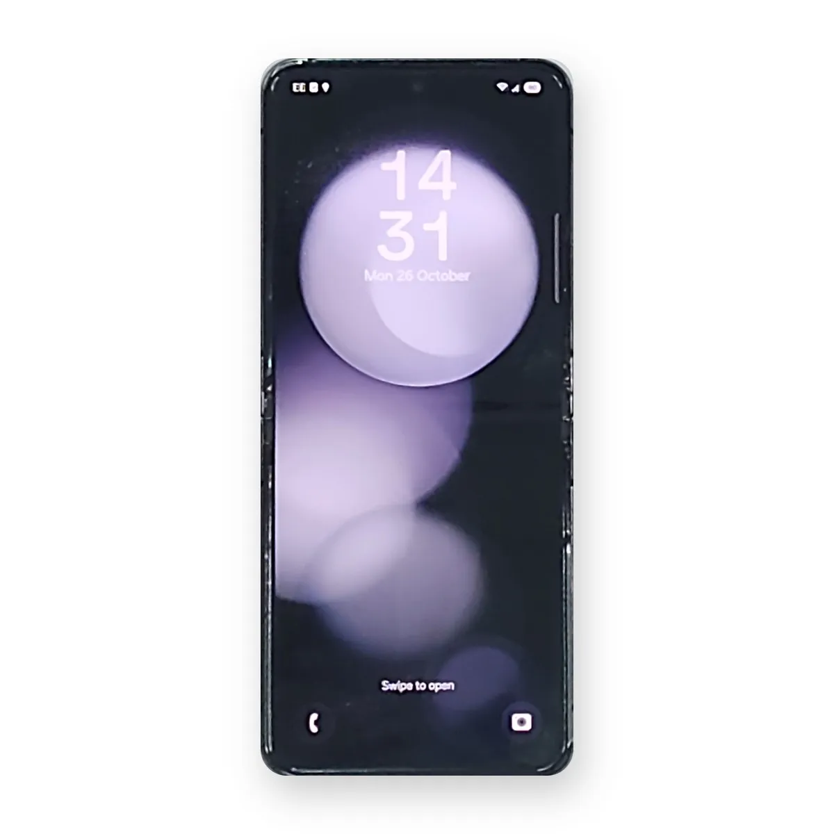Samsung Galaxy Z Flip5, open, lock screen on