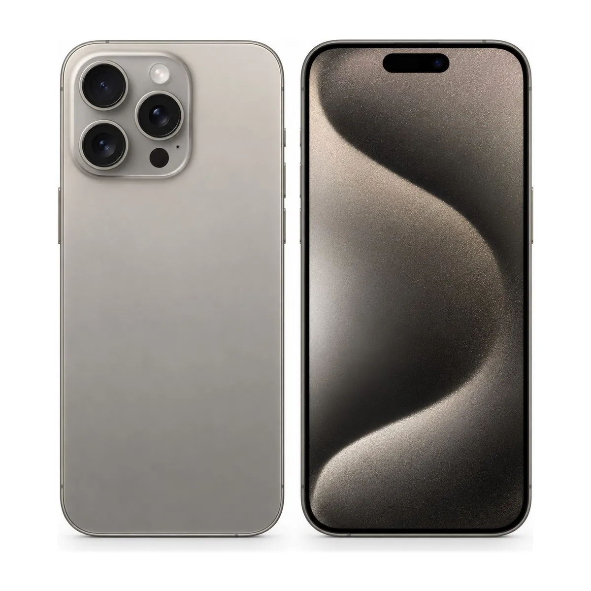 Illustration of iPhone 15 Pro Max 256GB in Natural Titanium